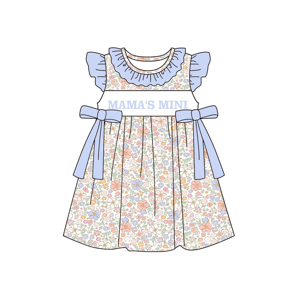 Pre-order no moq GSD3648 pre-order baby girl clothes MAMA flying sleeve summer dress-26.1.13