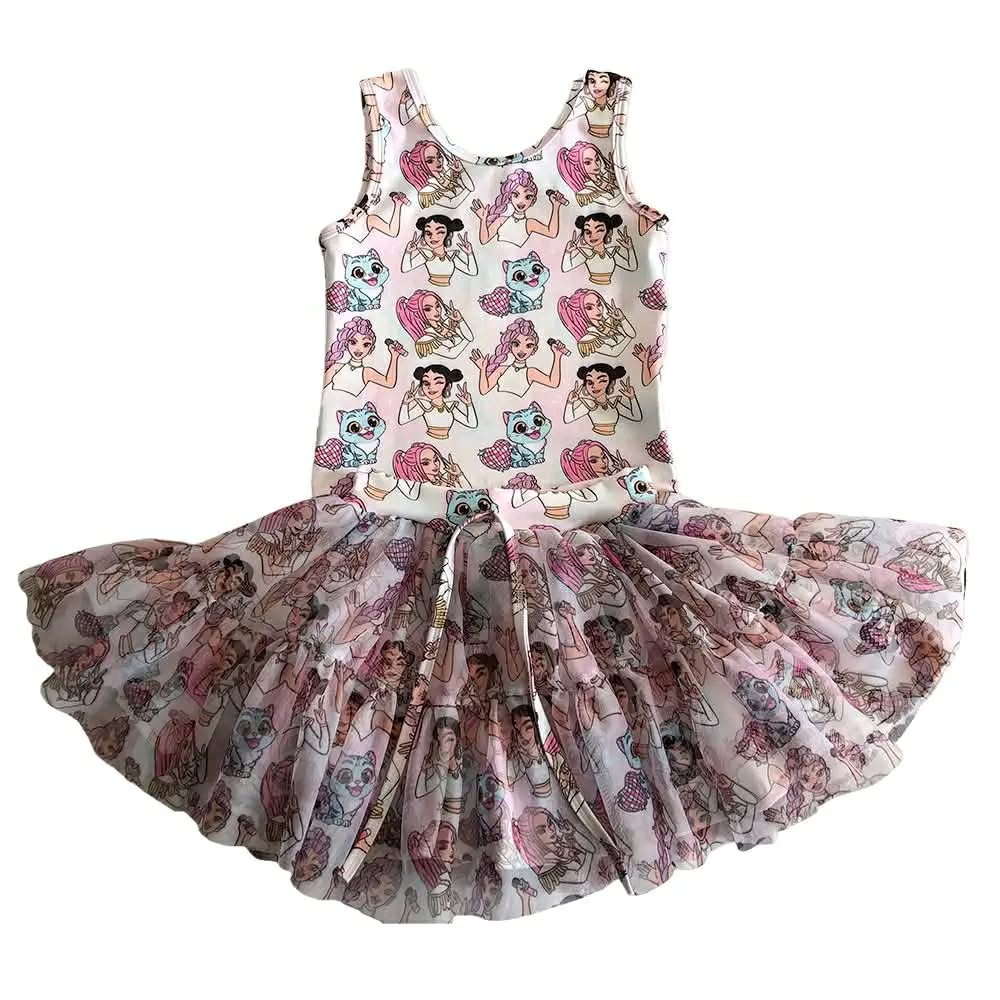 Pre-order no moq GSD3654 pre-order baby girl clothes summer yoga sleeveless skirt sets-26.1.14