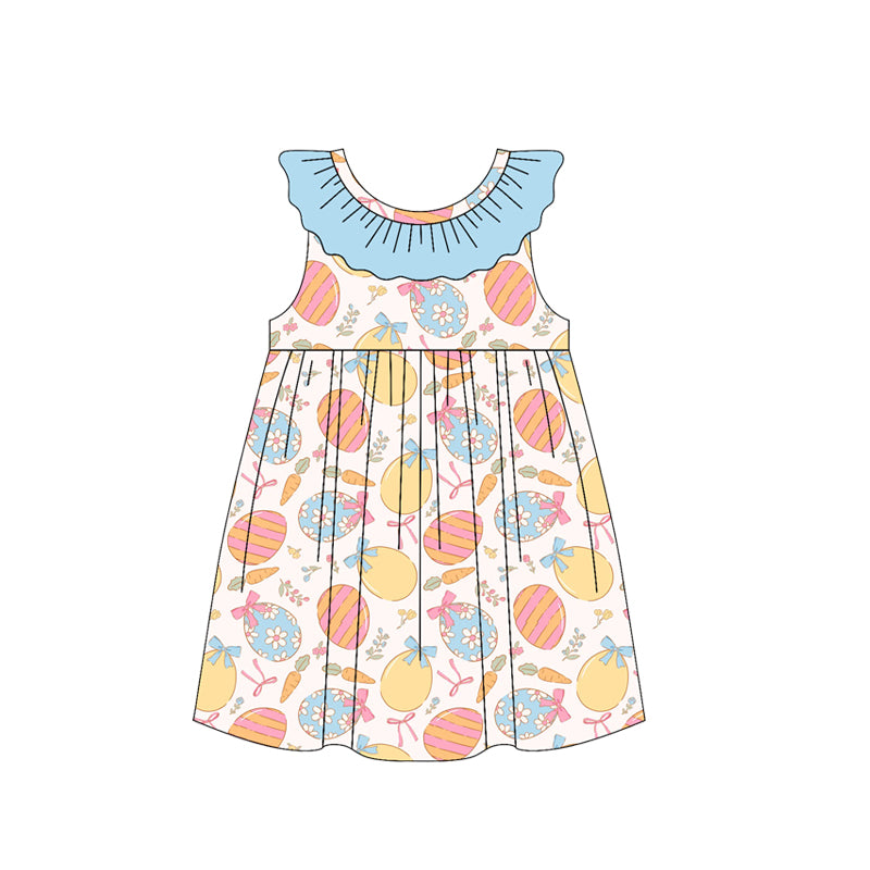 Pre-order no moq GSD3657 pre-order baby girl clothes bunny bow sleeveless summer dress-26.1.14