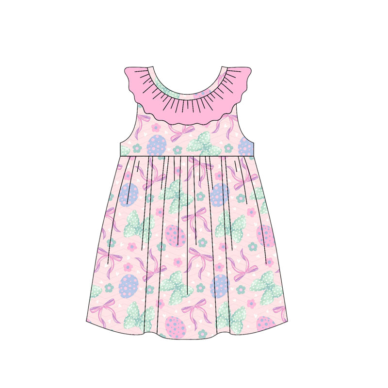 Pre-order no moq GSD3658 pre-order baby girl clothes bunny bow sleeveless summer dress-26.1.14