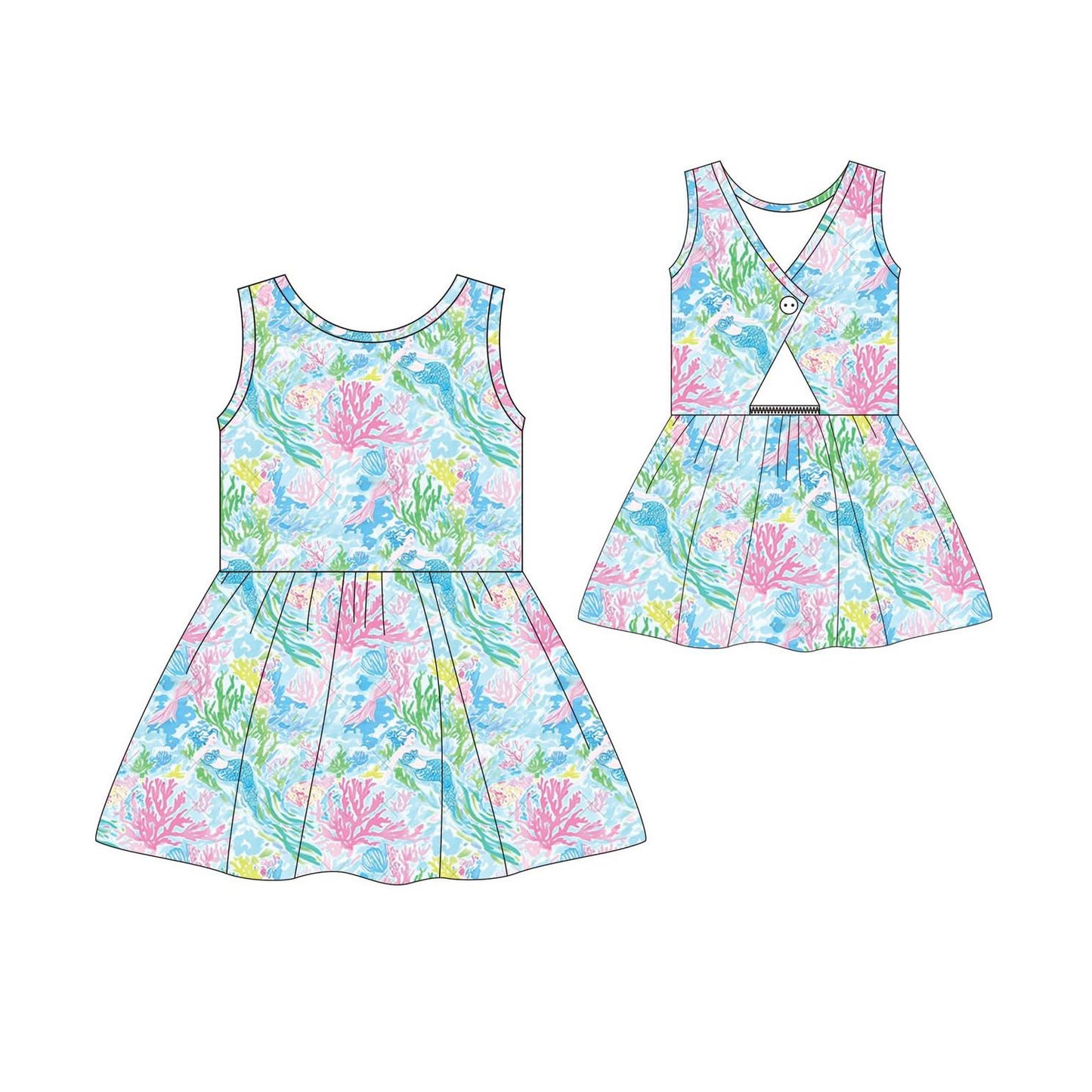 Pre-order no moq GSD3665 pre-order baby girl clothes sleeveless summer dress-26.1.15