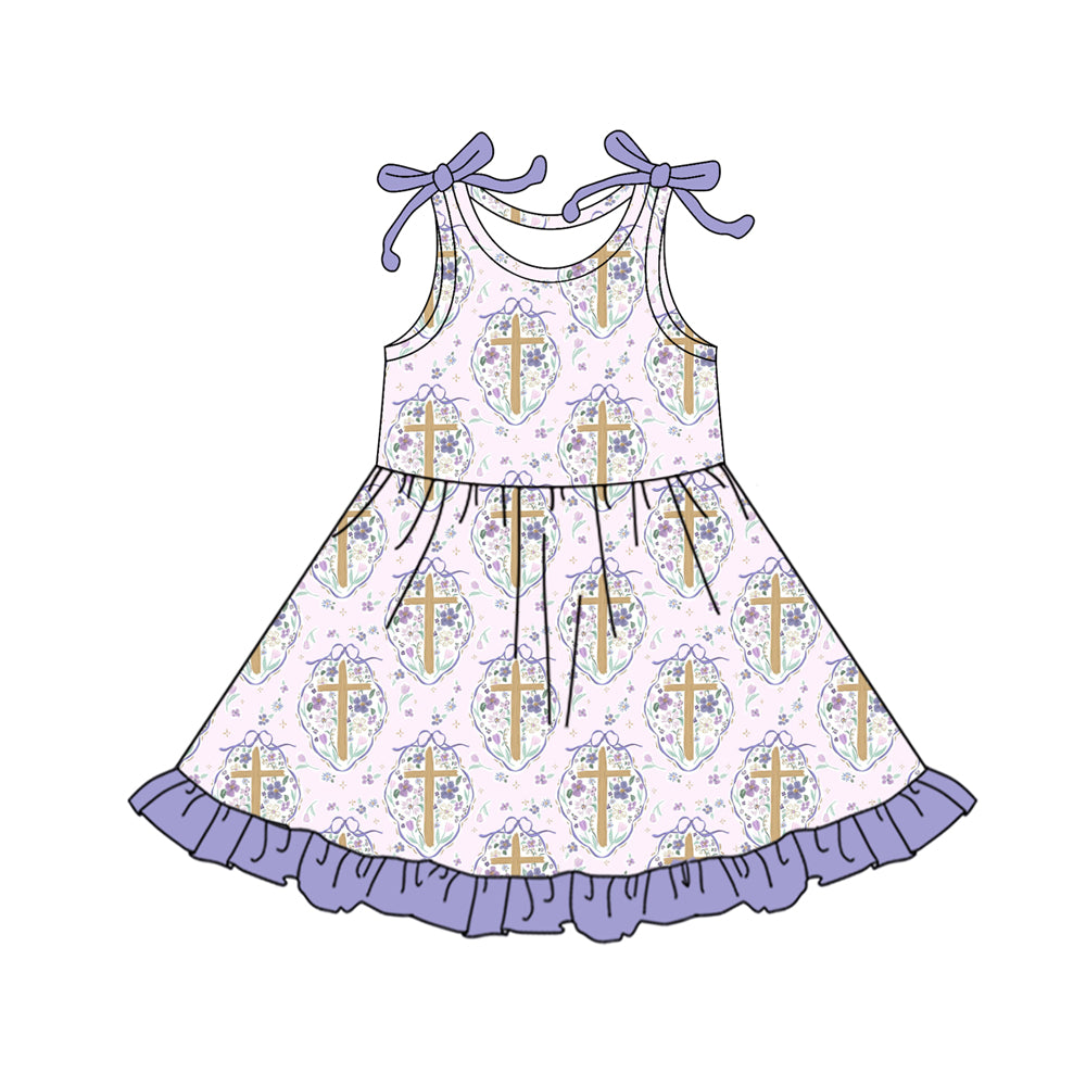 Pre-order no moq GSD3668 pre-order baby girl clothes easter floral suspender summer dress-26.1.15
