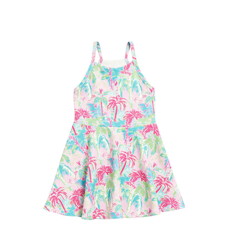 Pre-order no moq GSD3708 pre-order baby girl clothes summer yoga floral pattern uspender dress-26.1.21