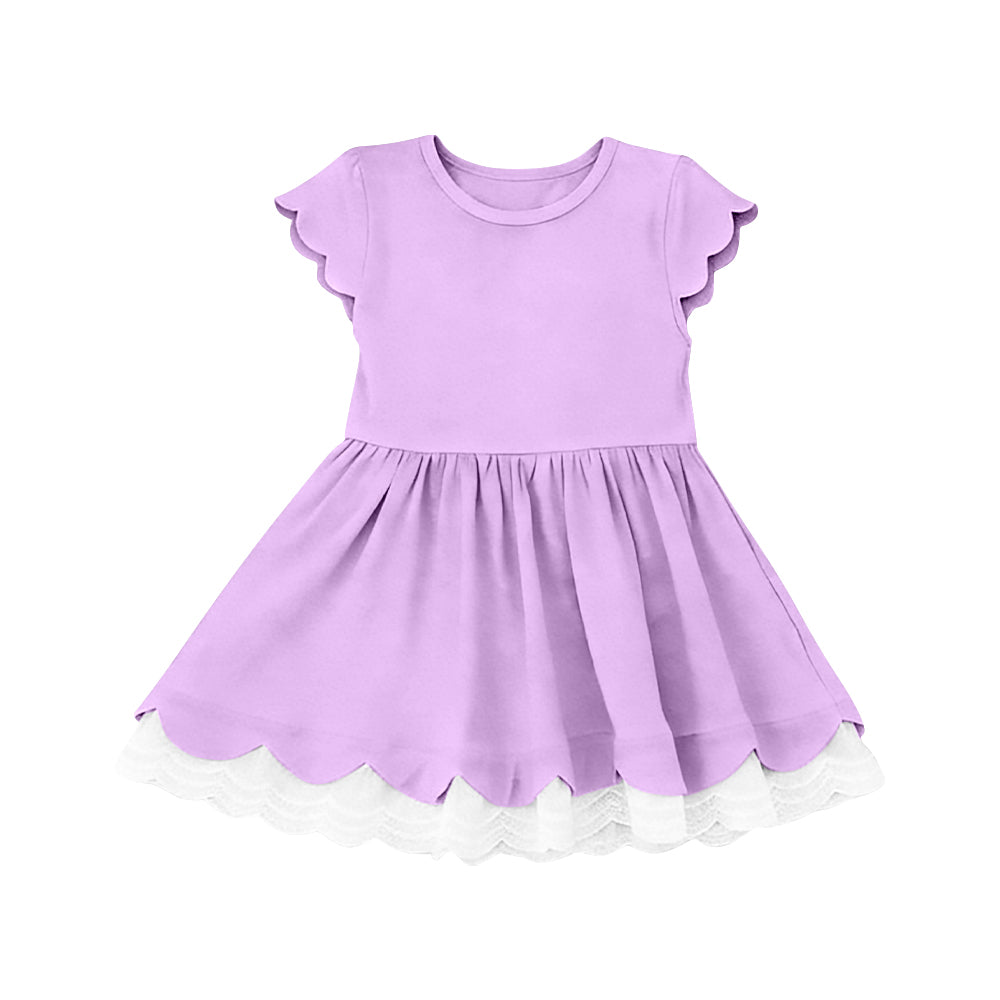 Pre-order no moq GSD3713 pre-order baby girl clothes purple short sleeve summer dress-26.1.23