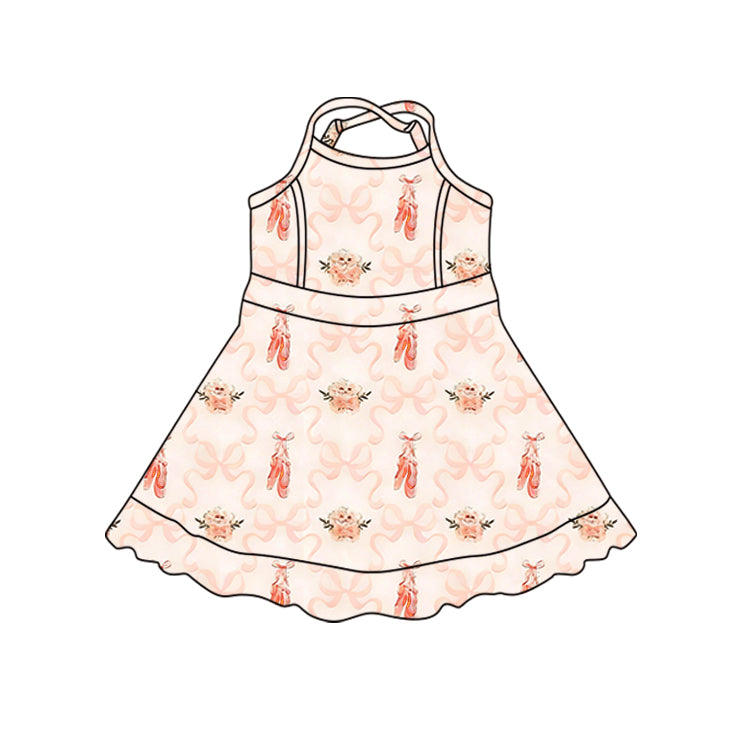 Pre-order no moq GSD3720 pre-order baby girl clothes summer yoga ballet shoes sleeveless dress-26.1.24