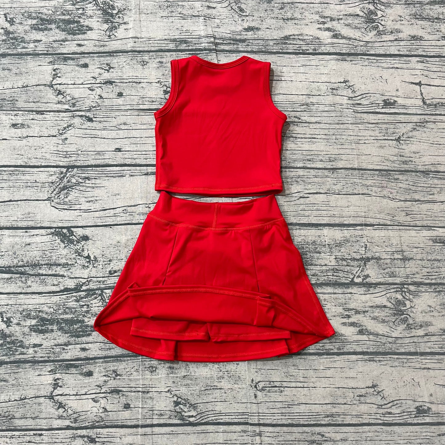 GSD3759 Preorder Sample Baby Girls Orange Vest Top Bows Skirt Shorts Yoga Active Clothes Set
