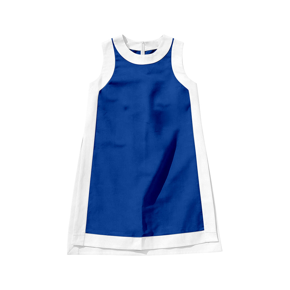 GSD3990 Preorder Baby Girl Hot Blue Sleeveless Yoga Active Shorts Knee Length Dress