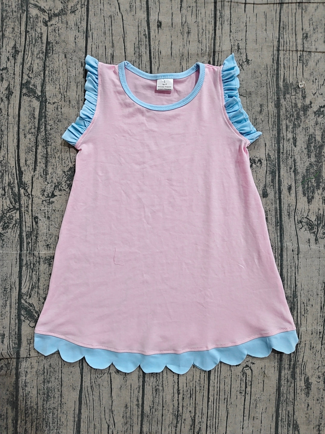 GSD4044 Preorder Sample Baby Girls Sleeveless Scallop Knee Length Dresses