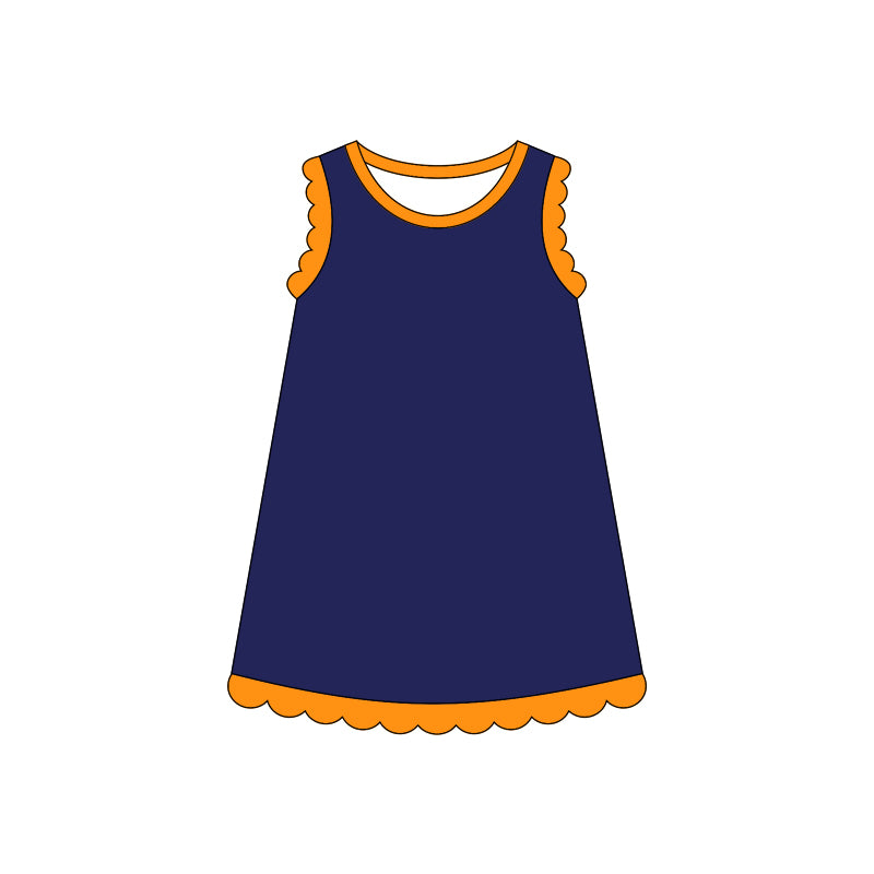 GSD4062 Preorder Baby Girls Sleeveless Scallop Knee Length Dresses