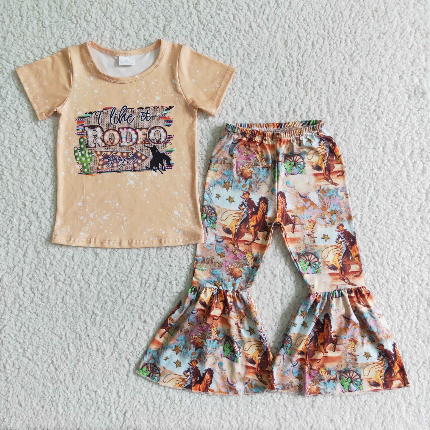 GSPO0022 Baby Girls Rodeo Bell Pants Clothing Sets
