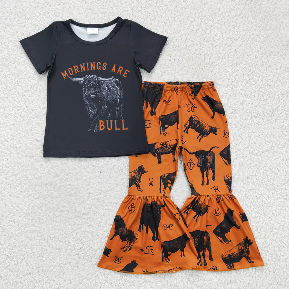 8.4RTS NO MOQ(In Stock) GSPO0286 black top with bell pants outfits