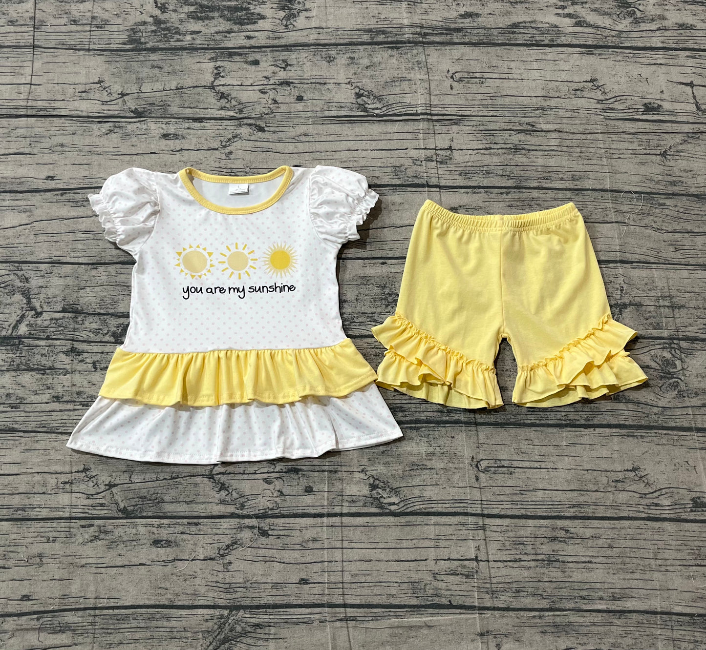 GSSO2947 pre-order baby girl clothes sunshine print toddler girl summer outfit-26.1.17