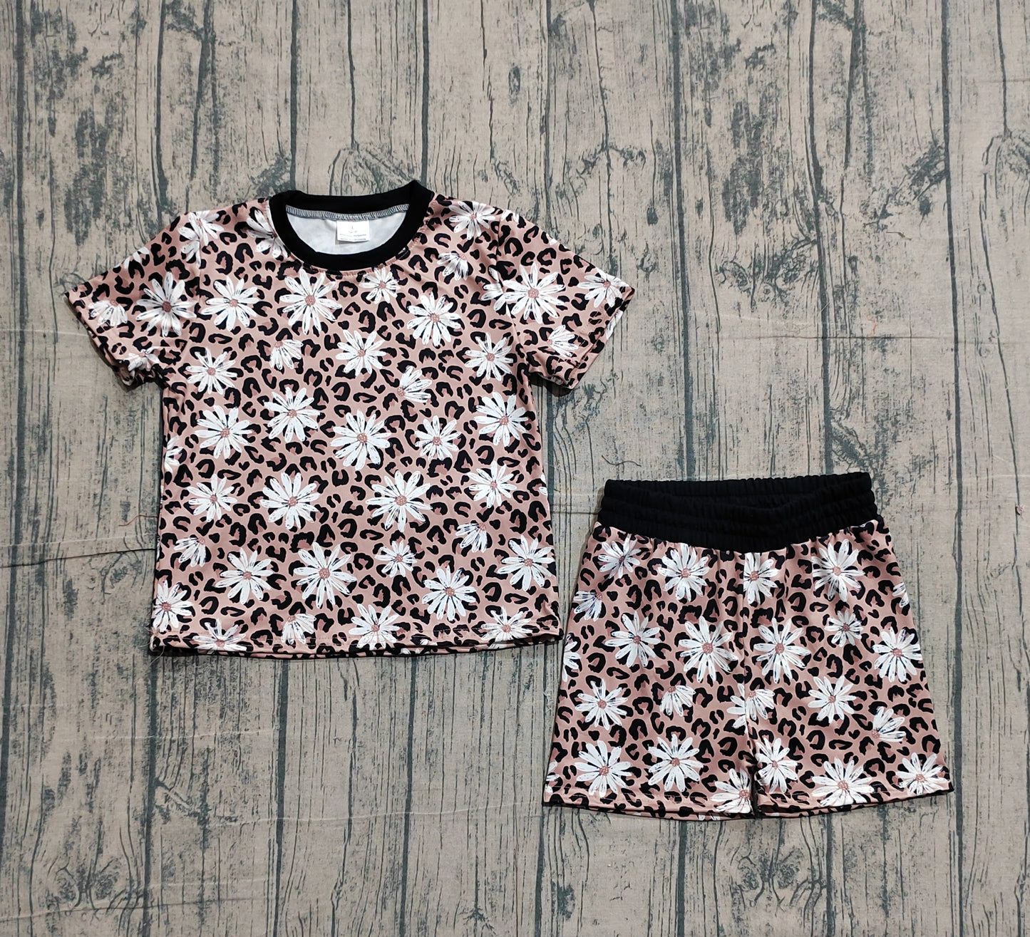 GSSO3079 pre-order toddler girl clothes flower print girl summer set-26.1.14
