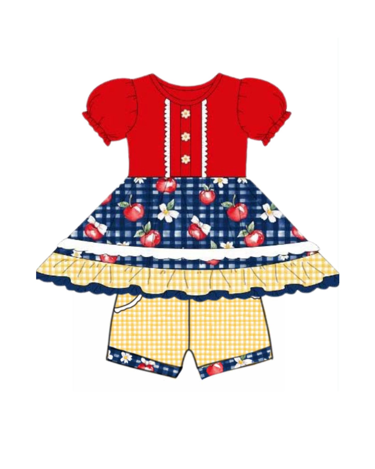Pre-order no moq GSSO3156 pre-order baby girl clothes red short sleeve shorts summer outfit-26.1.8