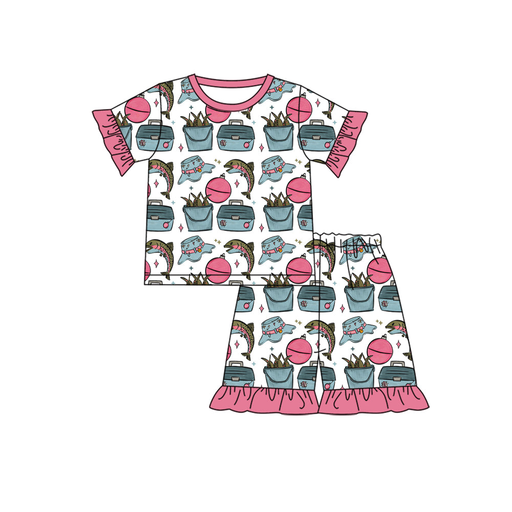 Pre-order no moq GSSO3158 pre-order baby girl clothes fishing short sleeve shorts summer outfit-26.1.8