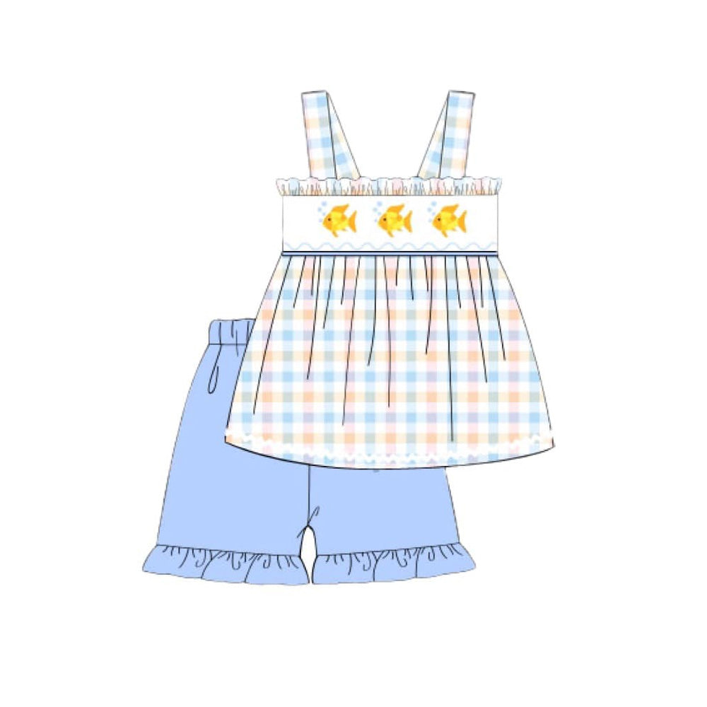 Pre-order no moq GSSO3170 pre-order baby girl clothes suspender shorts summer outfit-26.1.13