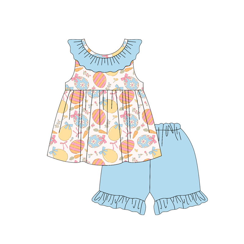 Pre-order no moq GSSO3196 pre-order baby girl clothes bunny bow sleeveless shorts summer outfit-26.1.14