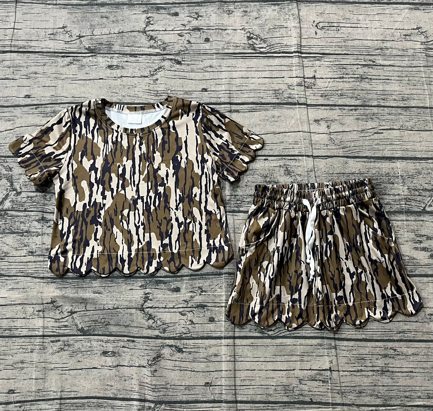 Pre-order no moq GSSO3225 pre-order baby girl clothes camouflage short sleeve shorts summer outfit-26.1.24
