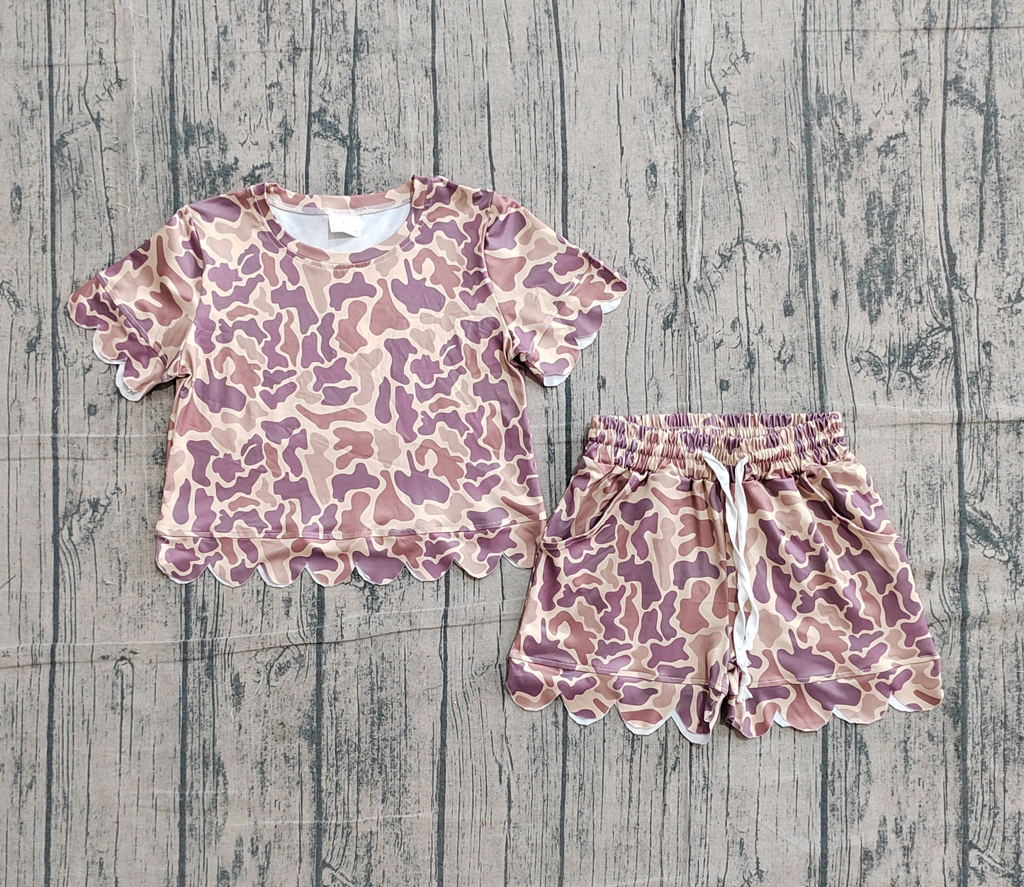 Pre-order no moq GSSO3227 pre-order baby girl clothes camouflage short sleeve shorts summer outfit-26.1.22
