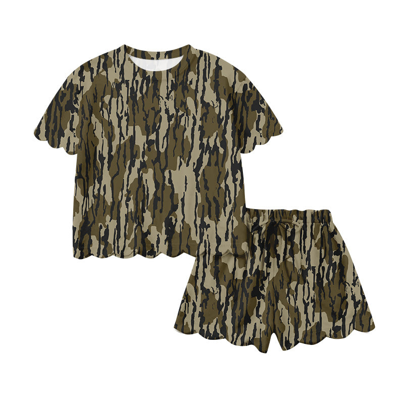 Pre-order no moq GSSO3231 adult clothes summer camouflage short sleeve shorts set-26.1.19