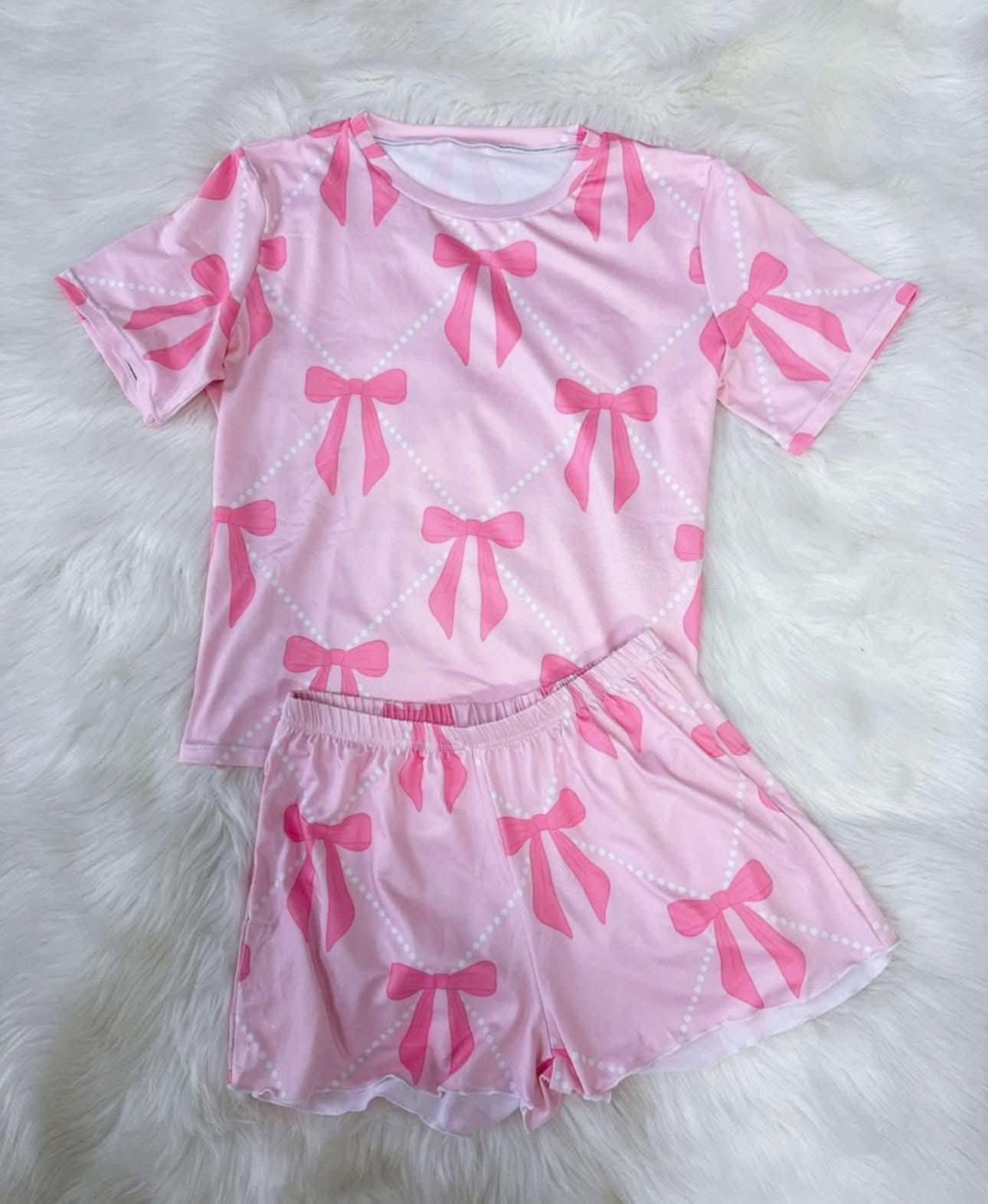 Pre-order no moq GSSO3257 pre-order baby girl clothes bow short sleeve shorts summer outfit-26.1.20