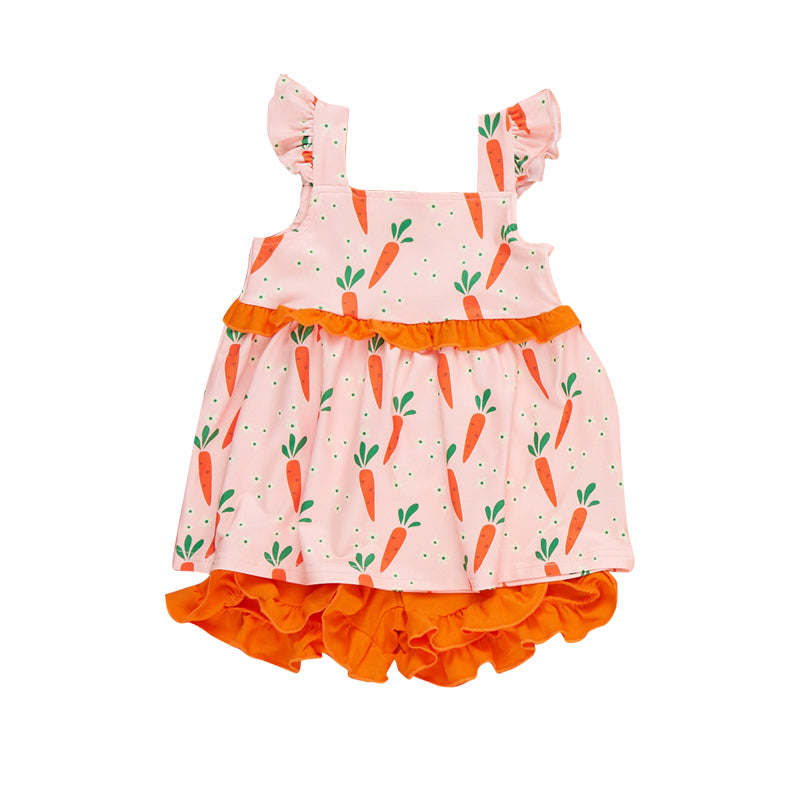 Pre-order no moq GSSO3284 pre-order baby girl clothes carrot flying sleeve shorts summer outfit-26.1.23