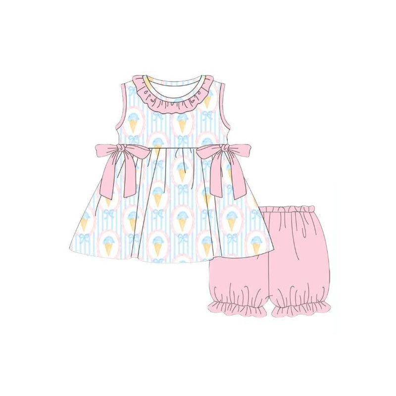 Pre-order no moq GSSO3286 pre-order baby girl clothes sleeveless shorts summer outfit-26.1.23