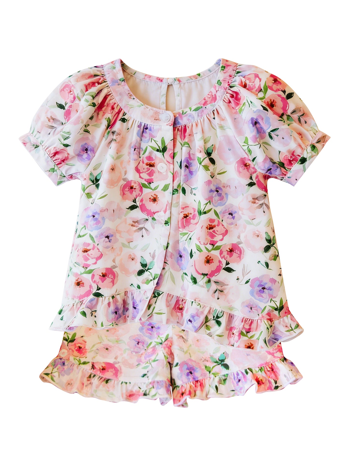 Pre-order no moq GSSO3291 pre-order baby girl clothes floral short sleeve shorts summer outfit-26.1.23