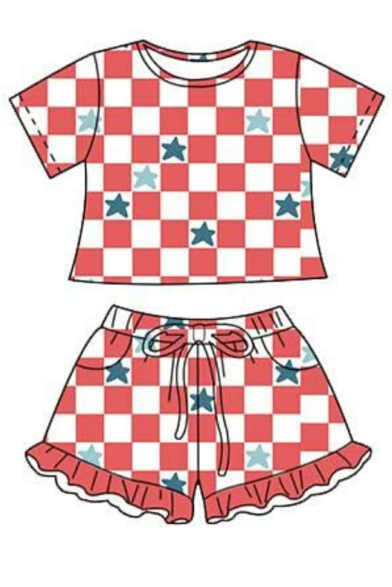 Pre-order no moq GSSO3293 pre-order baby girl clothes short sleeve shorts summer outfit-26.1.24