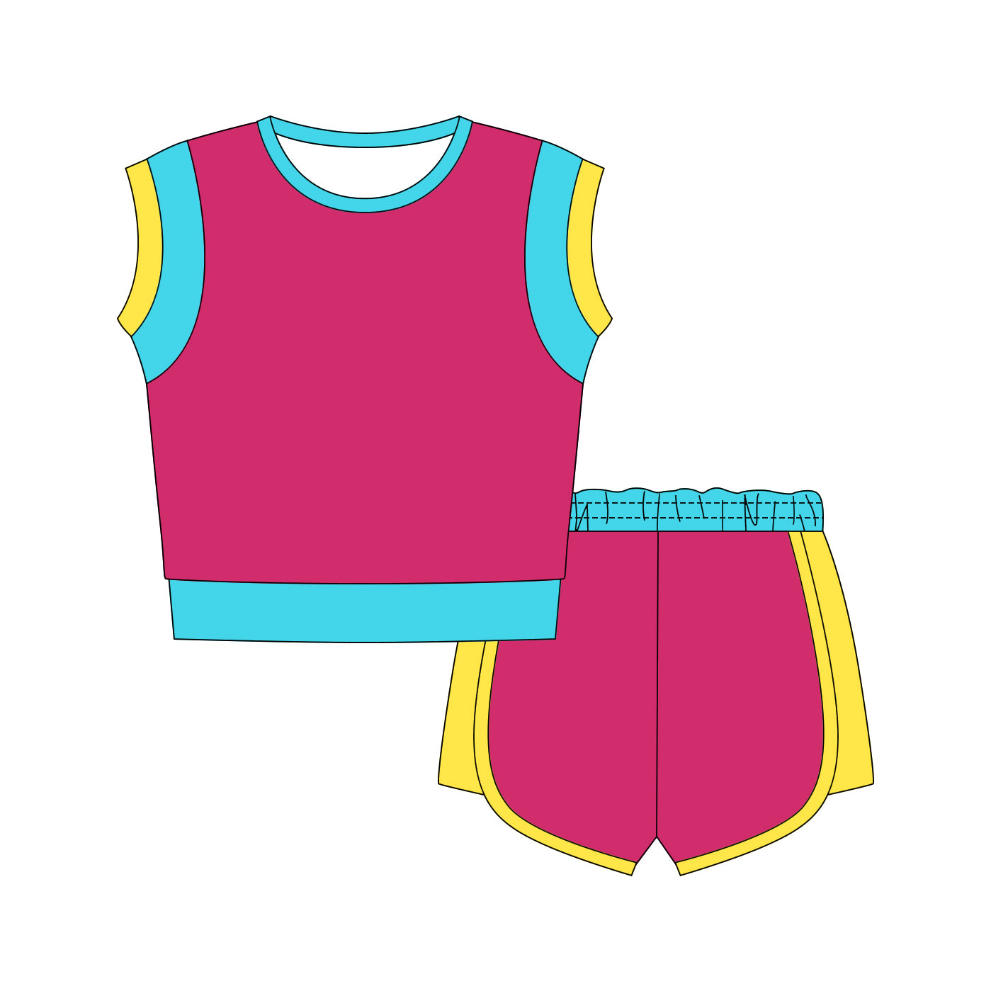 GSSO3306 Preorder Baby Girl Hot Pink Top Elastic Shorts Cotton Clothes Sets