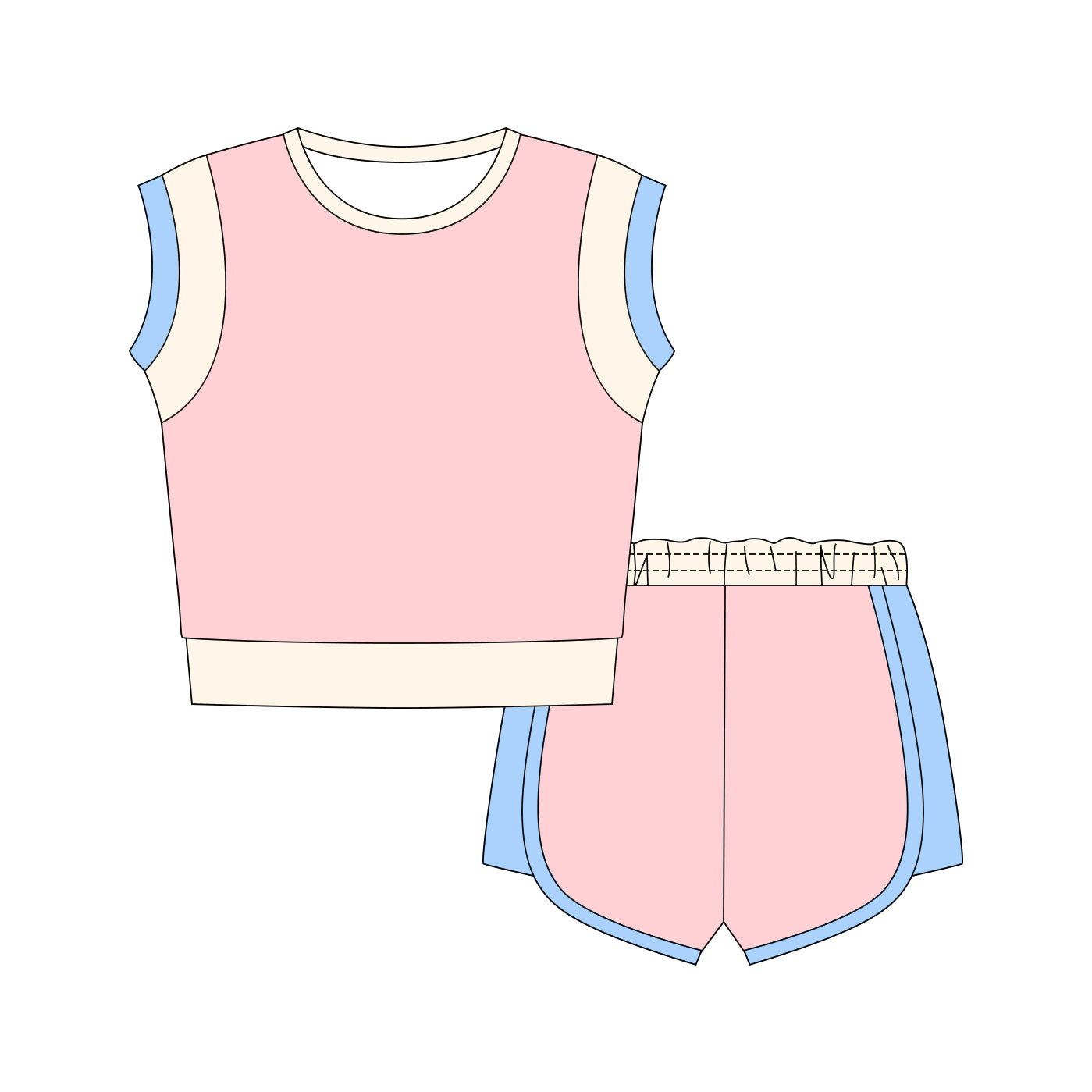 GSSO3307 Preorder Baby Girl Pink Top Elastic Shorts Cotton Clothes Sets