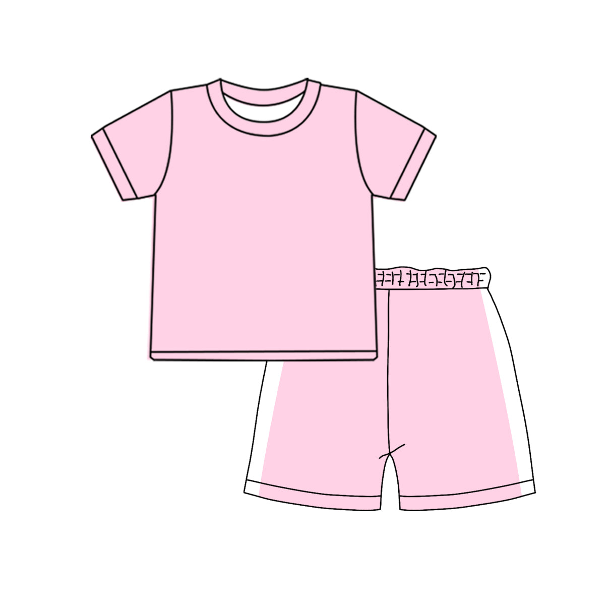 GSSO3310 Preorder Baby Boy Light Pink Shirts Top Short Clothes Pajamas Sets