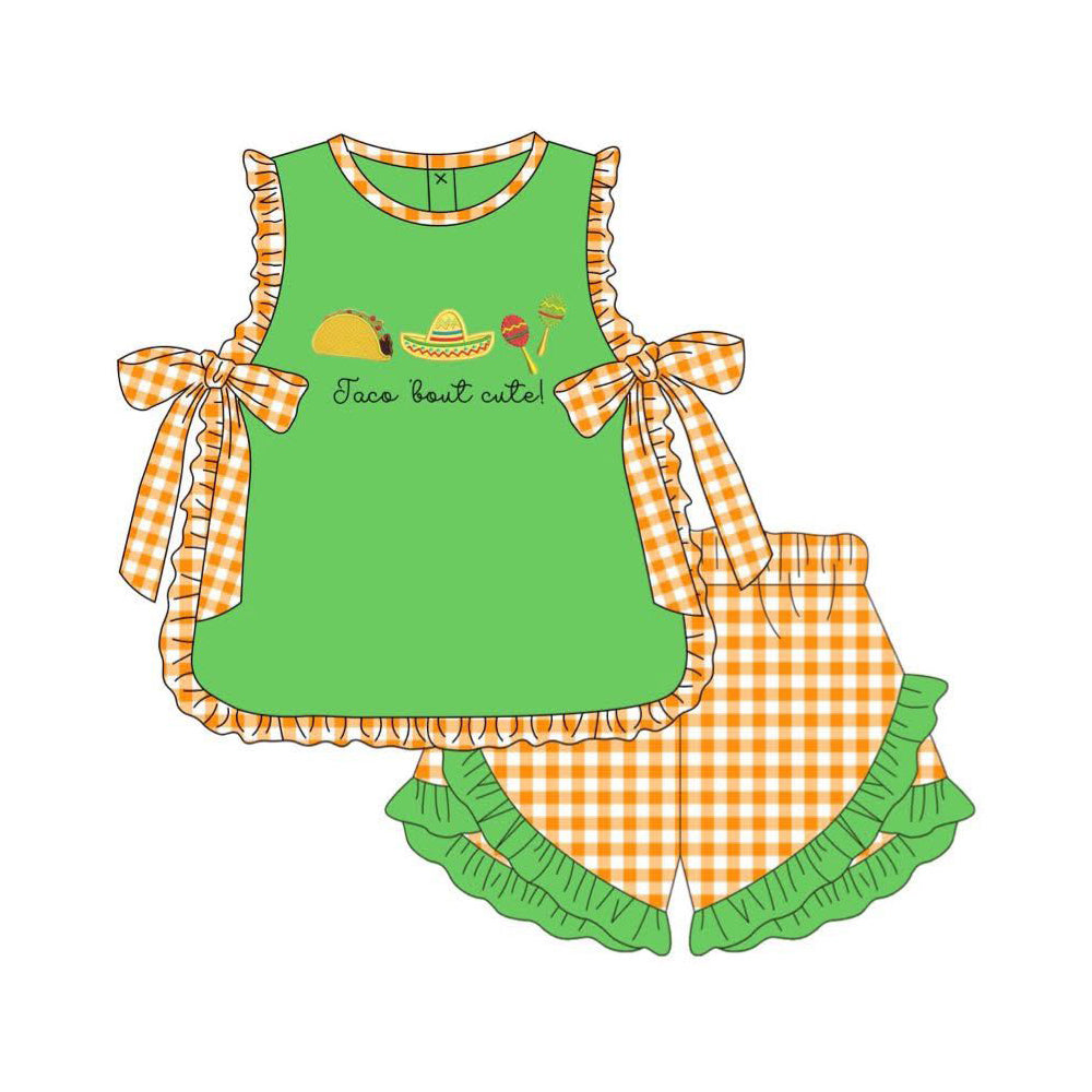 GSSO3694 Preorder Baby Girls Jaco Bout Cute Candy Tunic Ruffle Short Clothes Set