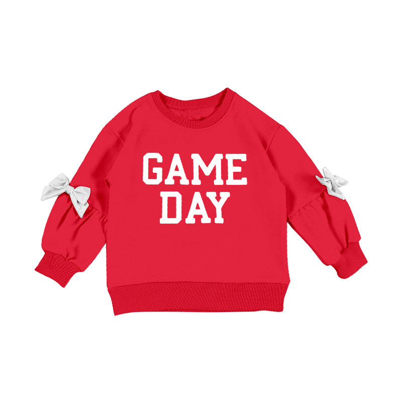Pre-order no moq GT1584 pre-order baby girl clothes summer GAME DAY red long sleeve top-26.1.5