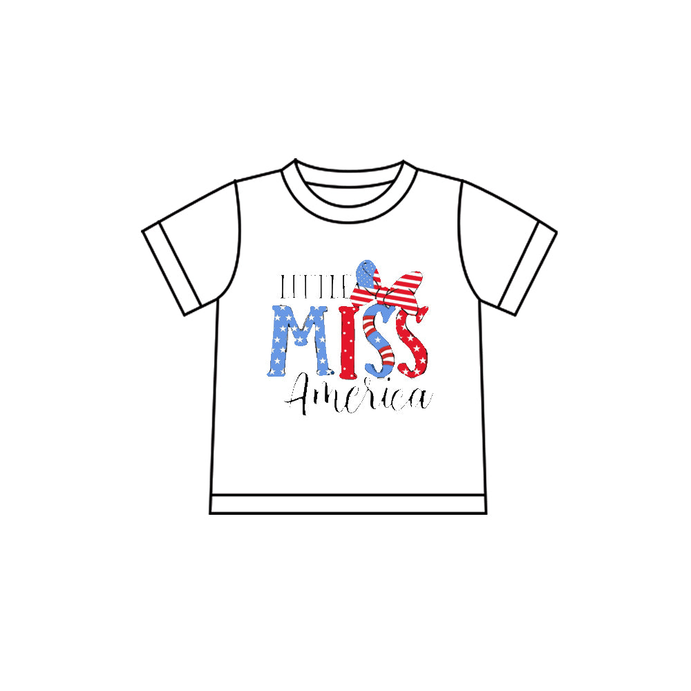 Pre-order Baby Girl Short Sleeve Miss America T-shirts Top GT1595