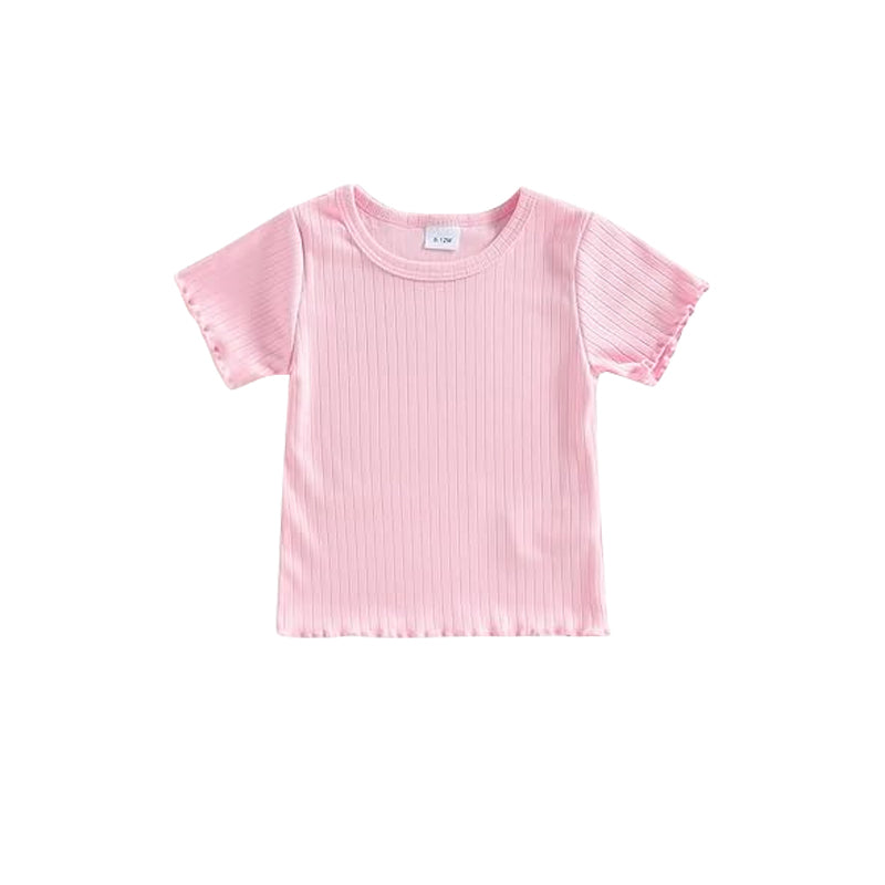 GT1606 Preorder Baby Girl Pink Short Sleeve T-shirts Top