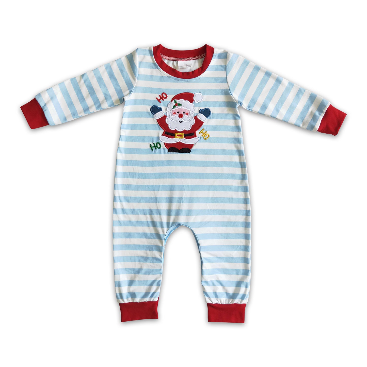 11.17 RTS NO MOQ(In Stock) LR0121 baby Christmas romper long sleeve long pants baby boys romper milk silk Santa Claus print