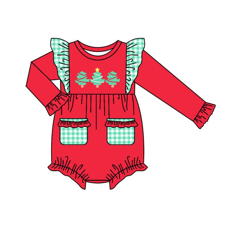 LR1161  Christmas tree crawl Girl suit (6-8weeks)