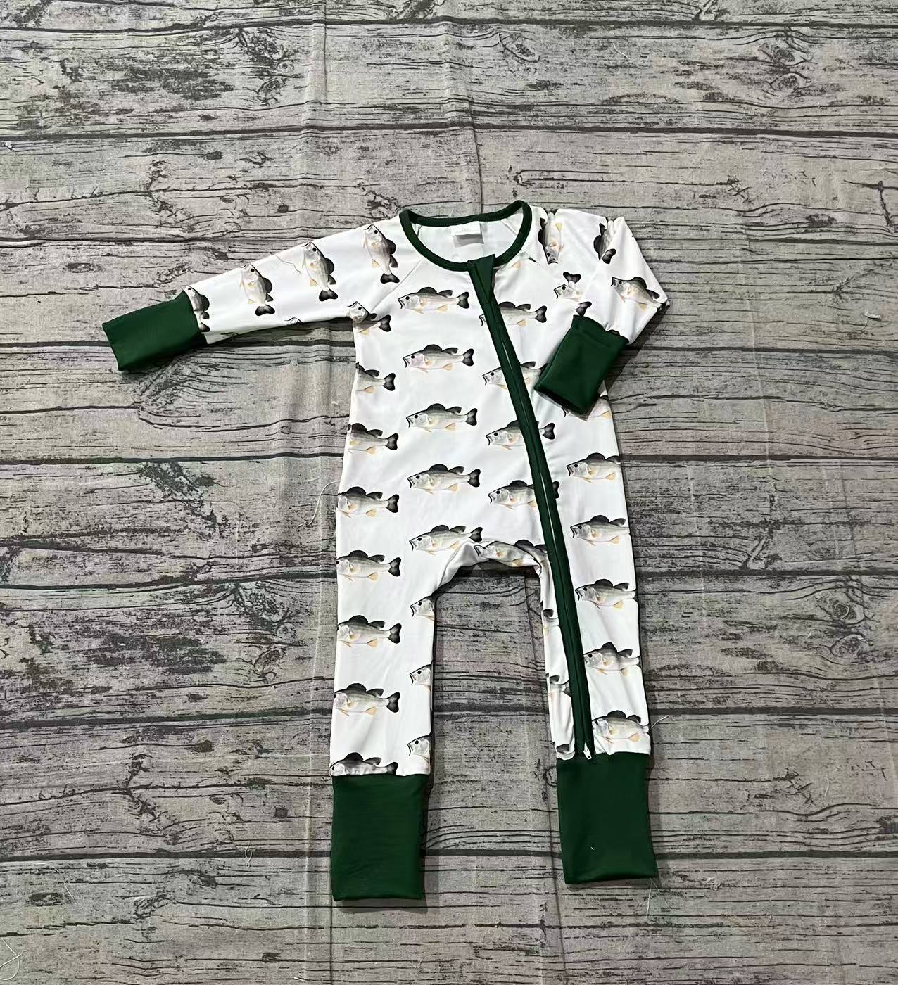 LR2531 Baby Boys Fishing Zipper Footie Rompers -26.1.25