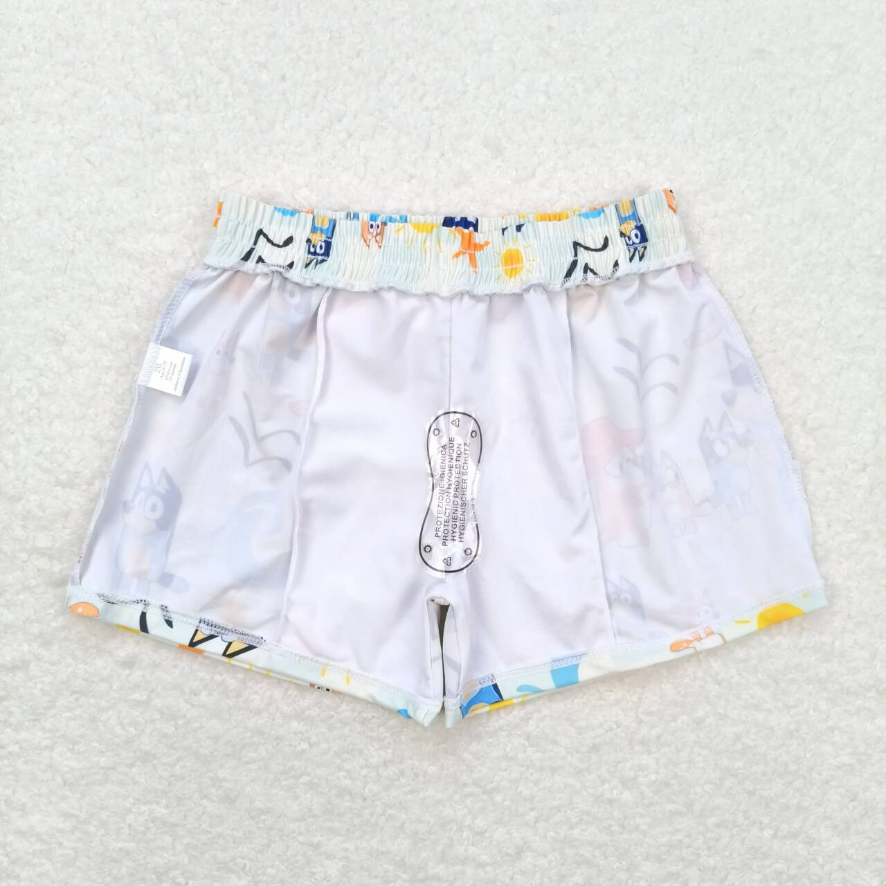 S0362 Cartoon dog Sun light yellow swim trunks