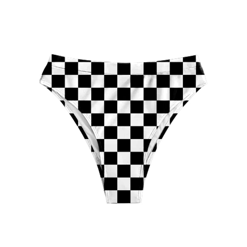 S0737 Preorder Adult Women Black Checkered Bummies Shorts Bottom