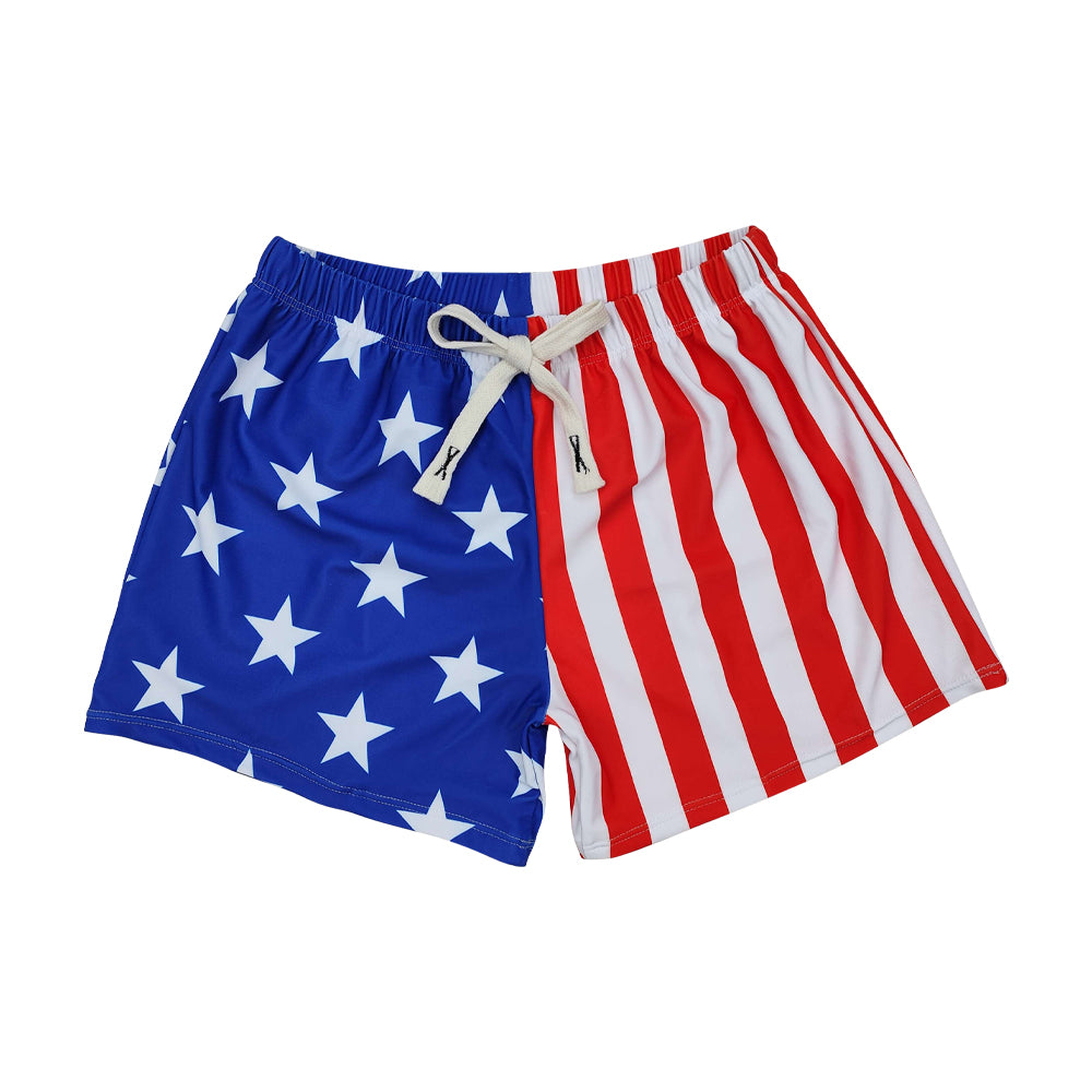 S0764 Preorder Baby Boy Stars Stripe 4th of July Swimming Trunks Bottom