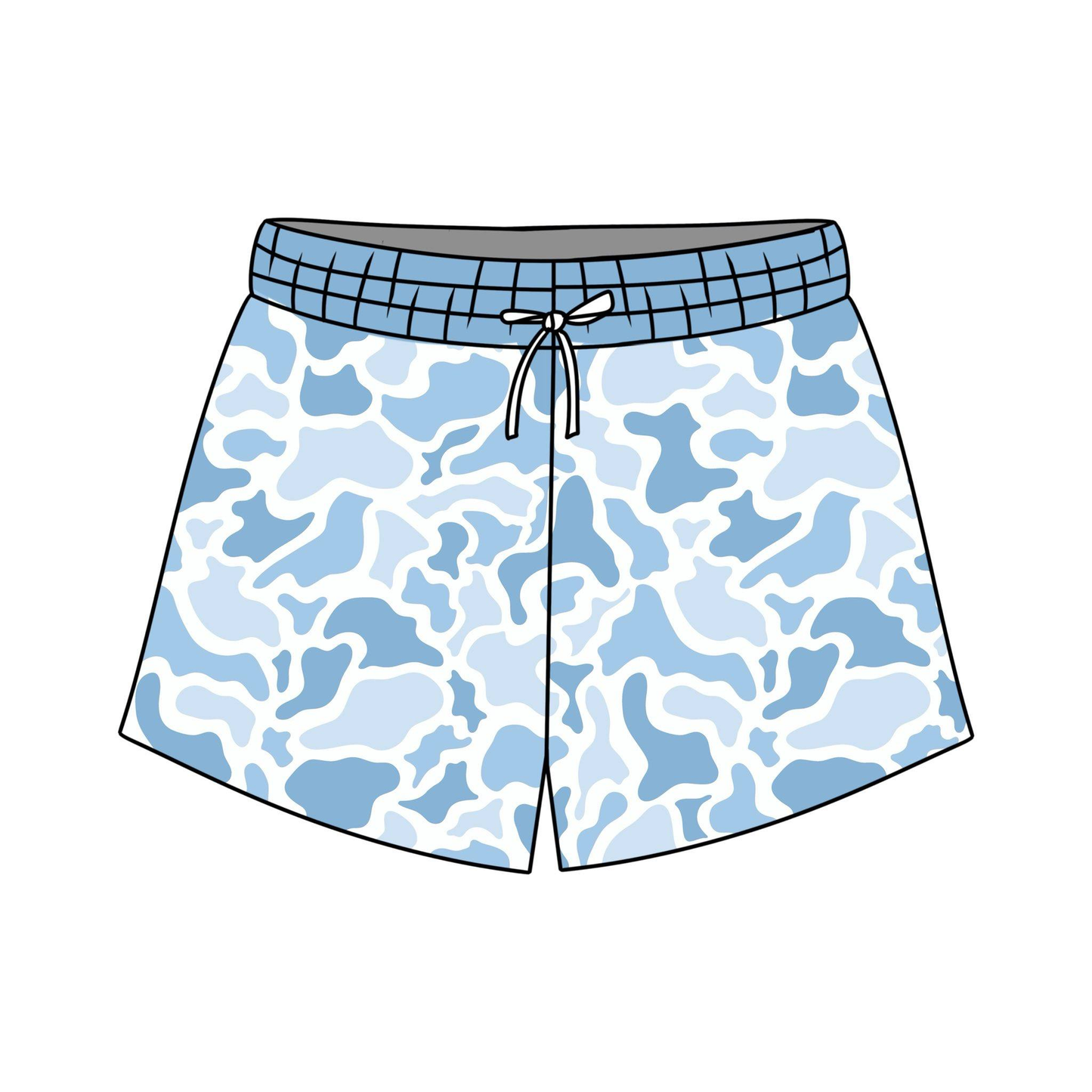 S0771 Preorder Baby Boy Southern Blue Camo Swimming Trunks Bottom