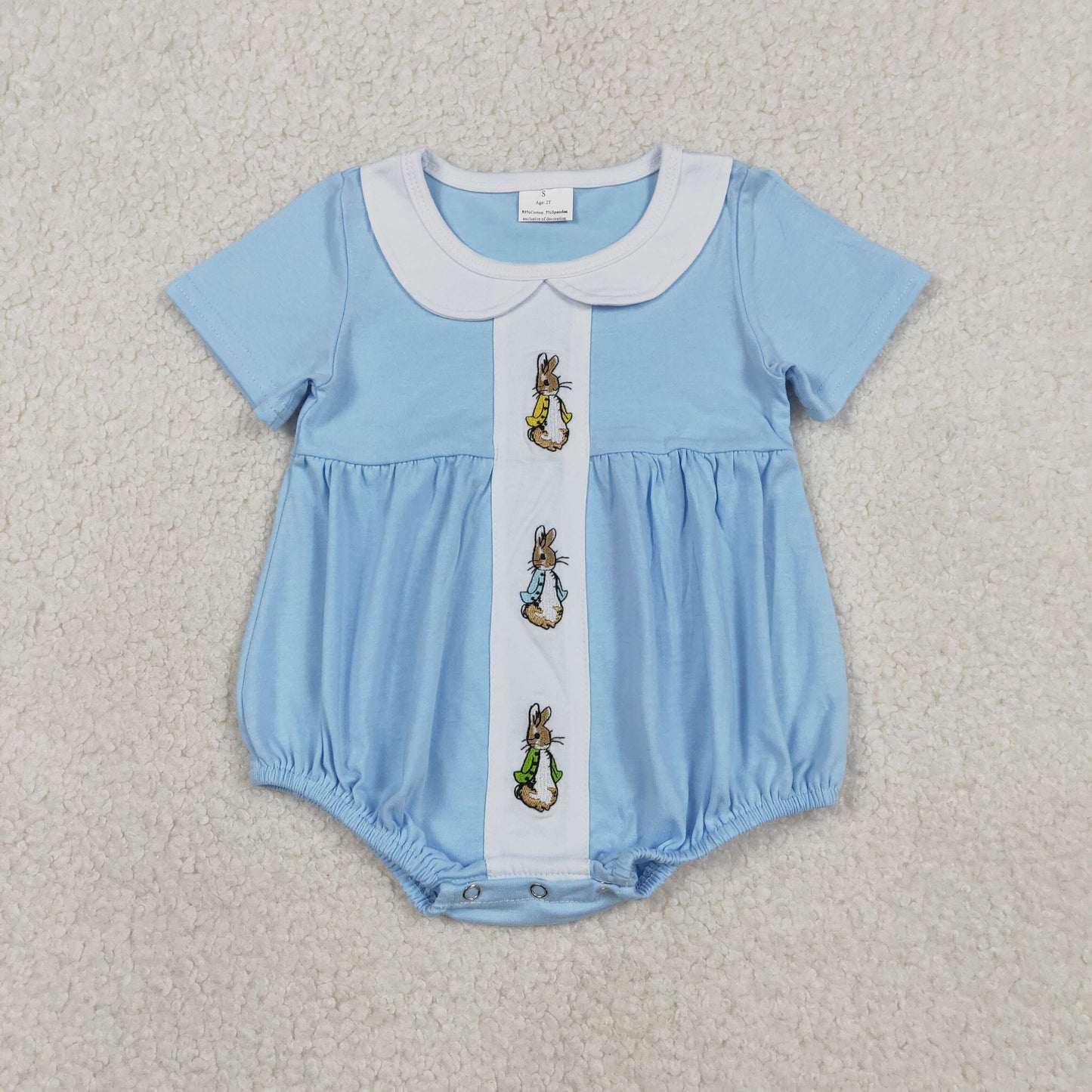 Sibling Baby girl clothes Embroidery easter short sleeve dress and Rompers