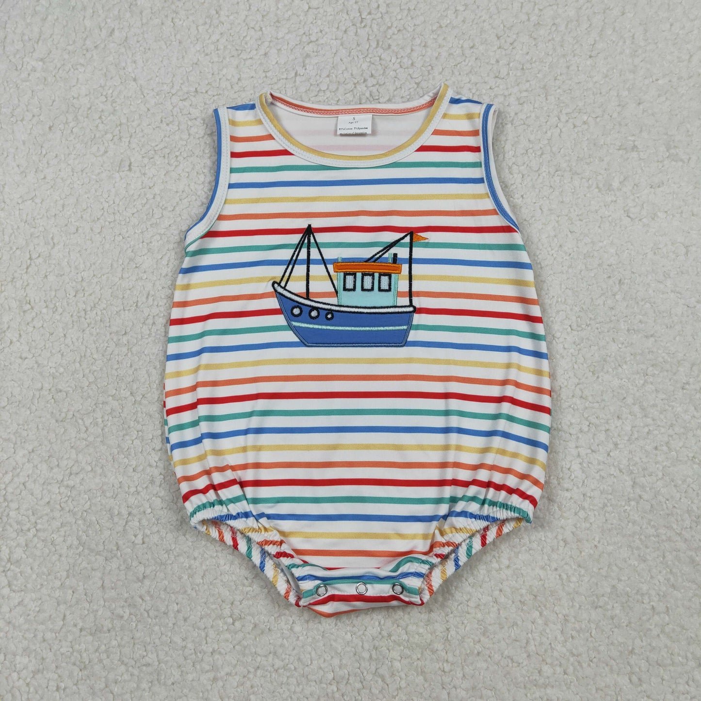 Sibling Baby boy clothes Embroidery boat short sleeve shorts sets and Rompers