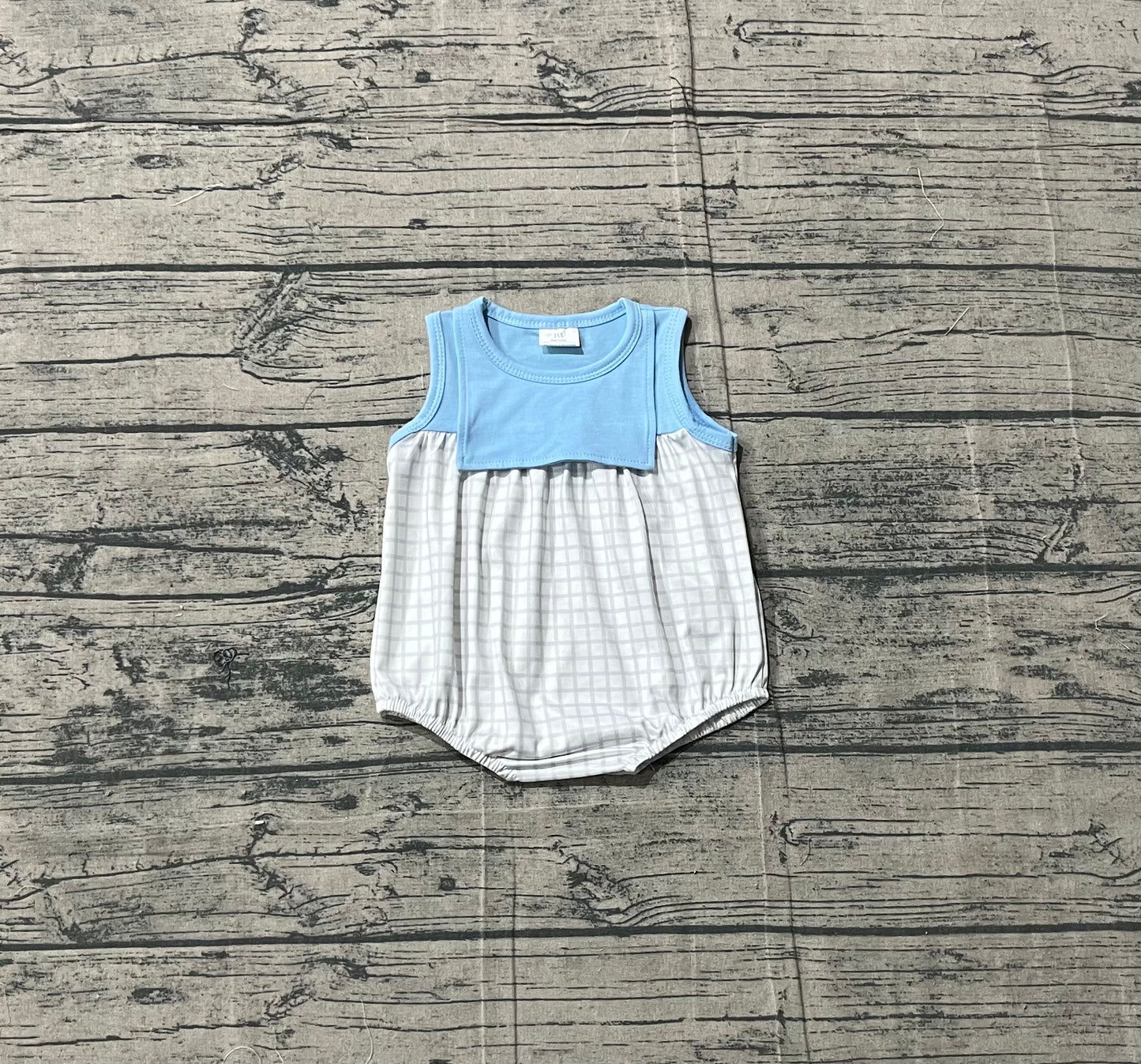 SR3751 pre-order baby boy clothes blue gingham print toddler boy summer bubble-26.1.13