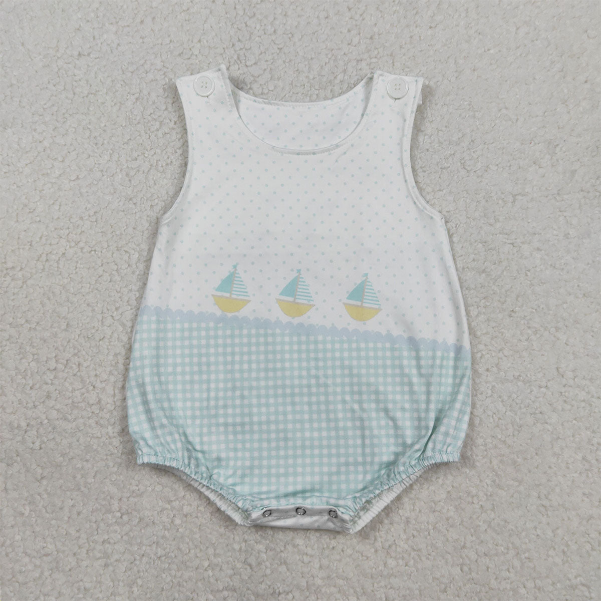 Baby Boy Sleeveless Boats Polka Dots Rompers SR3754