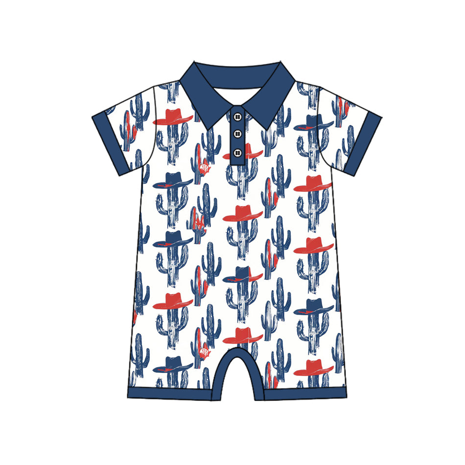 Pre-order no moq SR3881 pre-order baby boy clothes summer catcus hat short sleeve bubble-25.12.30