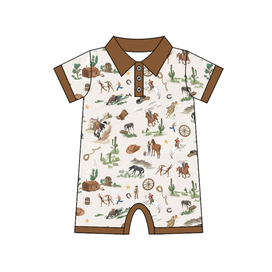 Pre-order no moq SR3882 pre-order baby boy clothes summer riding horse short sleeve bubble-25.12.30