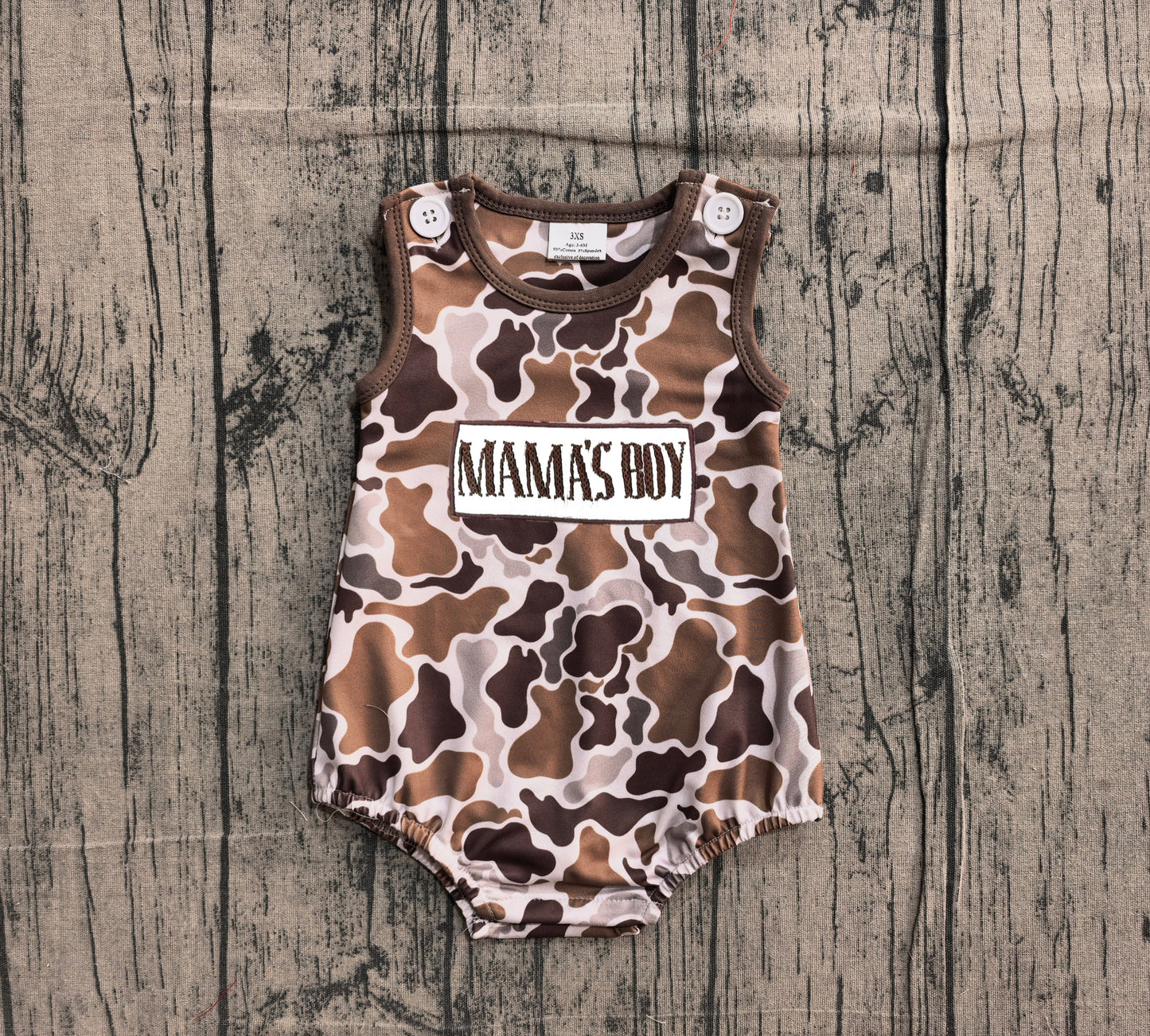 Pre-order no moq SR3889 pre-order baby boy clothes embroidery summer MAMA camouflage vest bubble-26.1.6